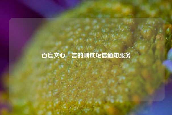 百度文心一言的测试短信通知服务